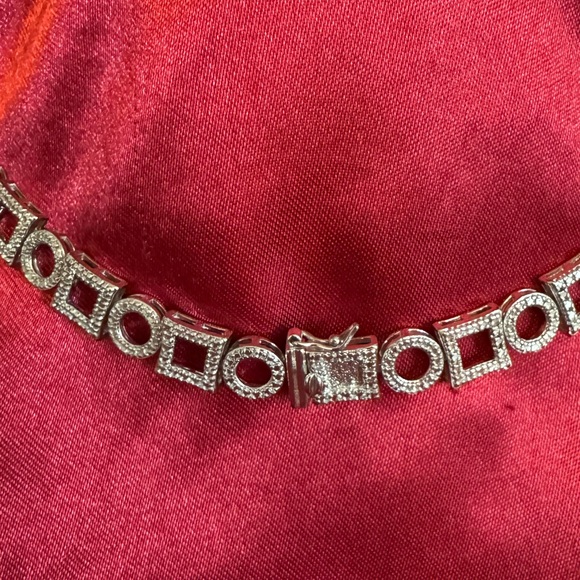 Multi Precious Stone and Crystal Box Necklace in 925 Silver NWOT - Picture 3 of 5